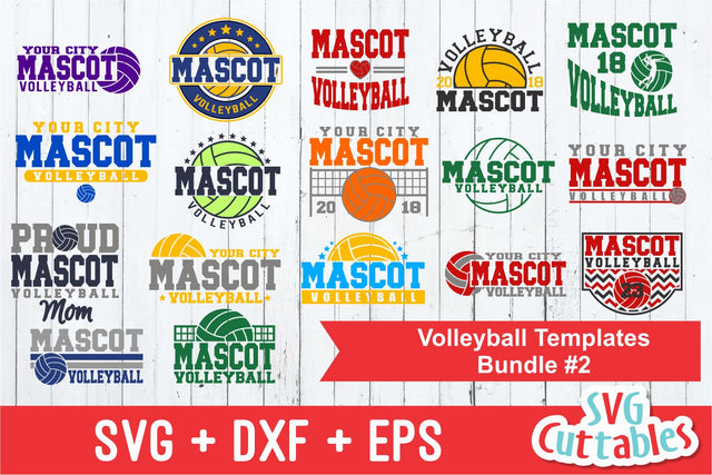 Volleyball Template Bundle #2 SVG Svg Cuttables
