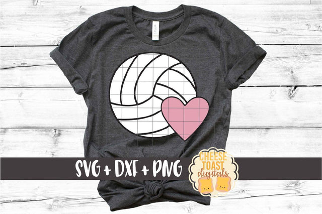 Volleyball with Heart - Volleyball SVG PNG DXF Cut Files SVG Cheese Toast Digitals 