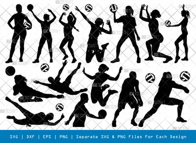 Volleyballe SVG, Volleyballe Silhouette, Ball Svg, Man Player Svg, Women Player Svg, Sports Svg, Volleyballe Bundle SVG ETC Craft 