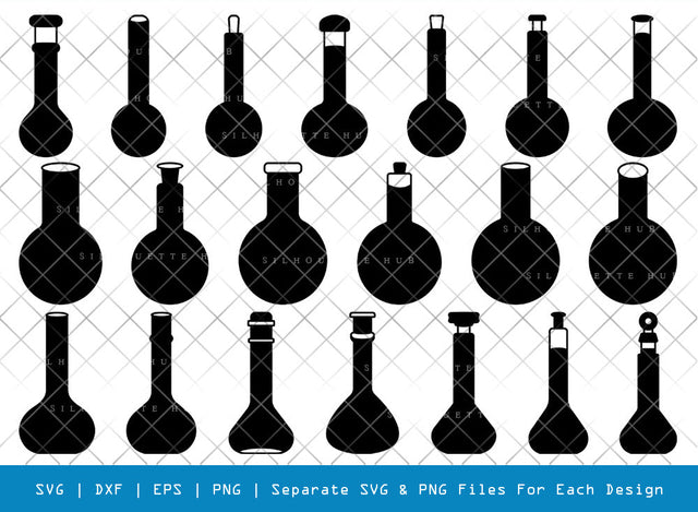 Volumetric Flask Svg, Volumetric Flask Silhouette, Lab Equipment Svg, Chemical Flask Svg, Science Beaker Svg, Flask Bundle SVG ETC Craft 