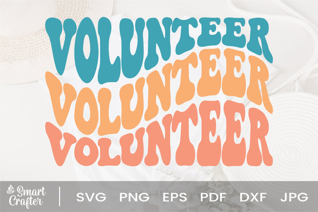Volunteer Svg, Volunteer Crew Svg, Volunteer Work Svg, Volunteer Shirt Svg, Positive Svg, Charity Svg, Church Svg, Wavy Stacked Svg SVG Fauz 