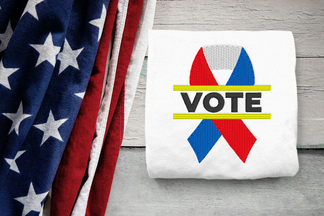 Vote Ribbon Mini Embroidery Embroidery/Applique DESIGNS Risa Rocks It 