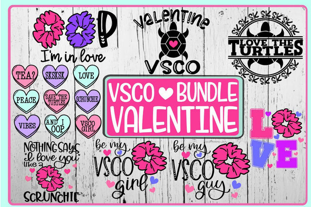 VSCO Valentine Bundle - 8 Designs - SVG PNG EPS DXF SVG On the Beach Boutique