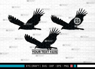 Vulture Monogram, Vulture Silhouette, Vulture SVG, Vulture Bird Svg, Flying Bird Svg, Vulture Flying Svg, Sitting Bird Svg, SB00331 SVG ETC Craft 