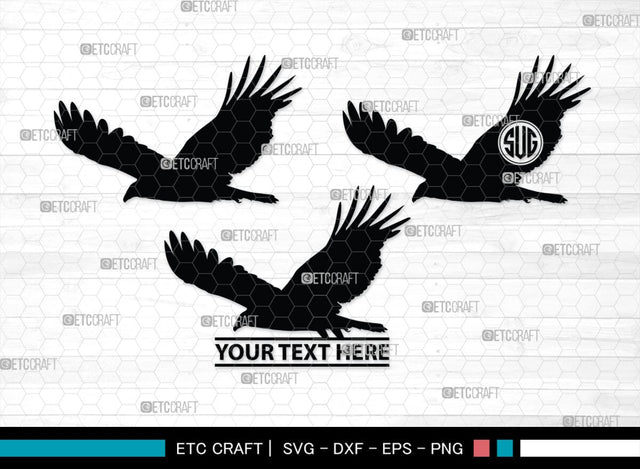 Vulture Monogram, Vulture Silhouette, Vulture SVG, Vulture Bird Svg, Flying Bird Svg, Vulture Flying Svg, Sitting Bird Svg, SB00331 SVG ETC Craft 
