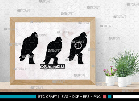 Vulture Monogram, Vulture Silhouette, Vulture SVG, Vulture Bird Svg, Flying Bird Svg, Vulture Flying Svg, Sitting Bird Svg, SB00331 SVG ETC Craft 