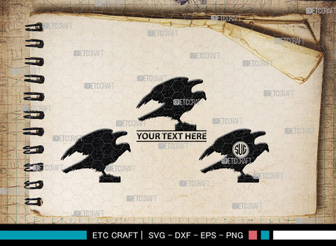 Vulture Monogram, Vulture Silhouette, Vulture SVG, Vulture Bird Svg, Flying Bird Svg, Vulture Flying Svg, Sitting Bird Svg, SB00331 SVG ETC Craft 