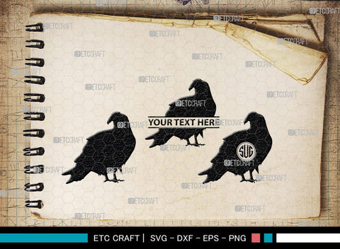 Vulture Monogram, Vulture Silhouette, Vulture SVG, Vulture Bird Svg, Flying Bird Svg, Vulture Flying Svg, Sitting Bird Svg, SB00331 SVG ETC Craft 