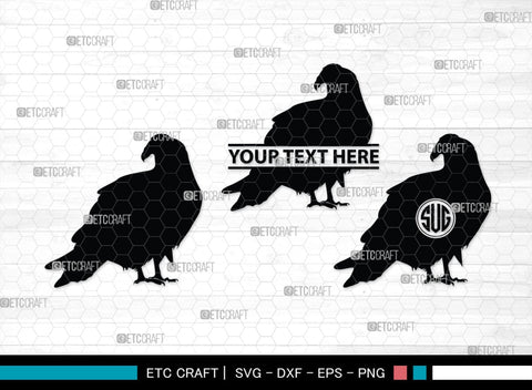 Vulture Monogram, Vulture Silhouette, Vulture SVG, Vulture Bird Svg, Flying Bird Svg, Vulture Flying Svg, Sitting Bird Svg, SB00331 SVG ETC Craft 