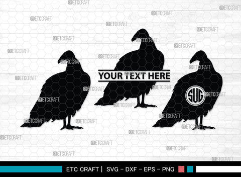 Vulture Monogram, Vulture Silhouette, Vulture SVG, Vulture Bird Svg, Flying Bird Svg, Vulture Flying Svg, Sitting Bird Svg, SB00331 SVG ETC Craft 