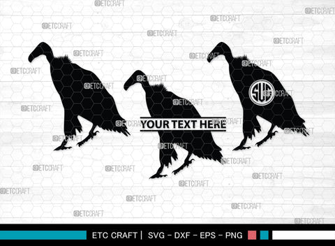 Vulture Monogram, Vulture Silhouette, Vulture SVG, Vulture Bird Svg, Flying Bird Svg, Vulture Flying Svg, Sitting Bird Svg, SB00331 SVG ETC Craft 
