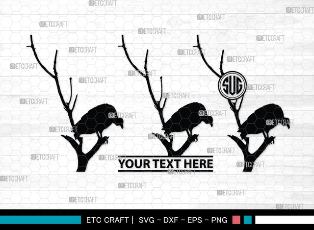 Vulture Monogram, Vulture Silhouette, Vulture SVG, Vulture Bird Svg, Flying Bird Svg, Vulture Flying Svg, Sitting Bird Svg, SB00331 SVG ETC Craft 