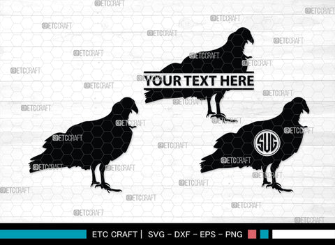 Vulture Monogram, Vulture Silhouette, Vulture SVG, Vulture Bird Svg, Flying Bird Svg, Vulture Flying Svg, Sitting Bird Svg, SB00331 SVG ETC Craft 