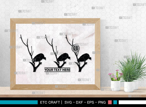 Vulture Monogram, Vulture Silhouette, Vulture SVG, Vulture Bird Svg, Flying Bird Svg, Vulture Flying Svg, Sitting Bird Svg, SB00331 SVG ETC Craft 