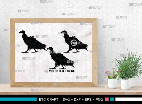 Vulture Monogram, Vulture Silhouette, Vulture SVG, Vulture Bird Svg, Flying Bird Svg, Vulture Flying Svg, Sitting Bird Svg, SB00331 SVG ETC Craft 