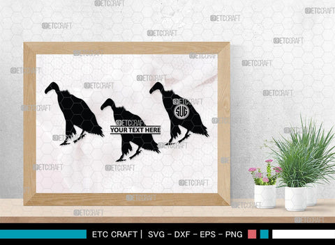 Vulture Monogram, Vulture Silhouette, Vulture SVG, Vulture Bird Svg, Flying Bird Svg, Vulture Flying Svg, Sitting Bird Svg, SB00331 SVG ETC Craft 