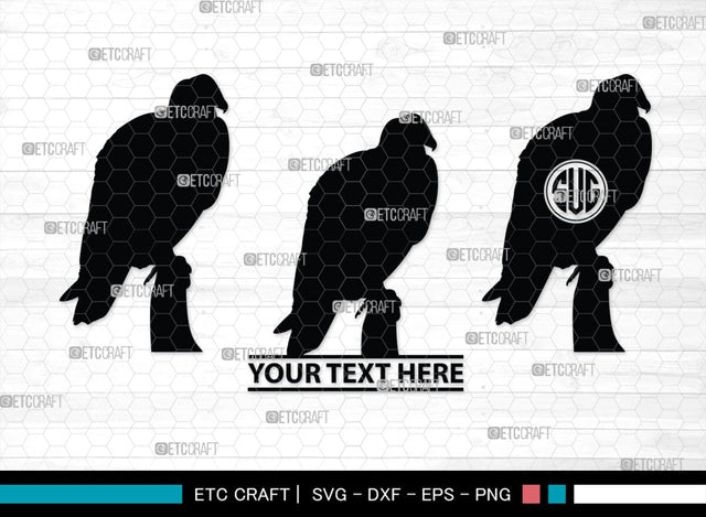 Vulture Monogram, Vulture Silhouette, Vulture SVG, Vulture Bird Svg, Flying Bird Svg, Vulture Flying Svg, Sitting Bird Svg, SB00331 SVG ETC Craft 
