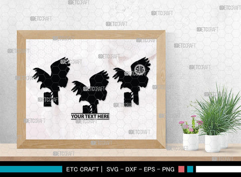 Vulture Monogram, Vulture Silhouette, Vulture SVG, Vulture Bird Svg, Flying Bird Svg, Vulture Flying Svg, Sitting Bird Svg, SB00331 SVG ETC Craft 