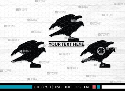 Vulture Monogram, Vulture Silhouette, Vulture SVG, Vulture Bird Svg, Flying Bird Svg, Vulture Flying Svg, Sitting Bird Svg, SB00331 SVG ETC Craft 