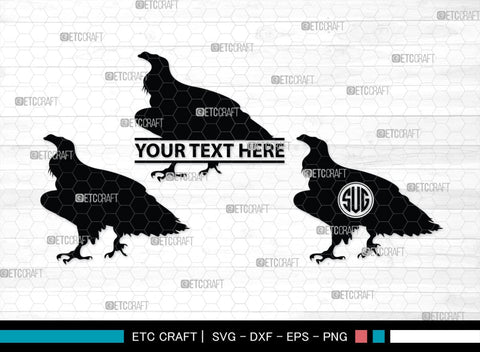 Vulture Monogram, Vulture Silhouette, Vulture SVG, Vulture Bird Svg, Flying Bird Svg, Vulture Flying Svg, Sitting Bird Svg, SB00331 SVG ETC Craft 