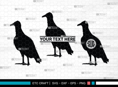 Vulture Monogram, Vulture Silhouette, Vulture SVG, Vulture Bird Svg, Flying Bird Svg, Vulture Flying Svg, Sitting Bird Svg, SB00331 SVG ETC Craft 