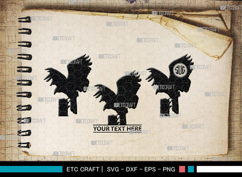 Vulture Monogram, Vulture Silhouette, Vulture SVG, Vulture Bird Svg, Flying Bird Svg, Vulture Flying Svg, Sitting Bird Svg, SB00331 SVG ETC Craft 