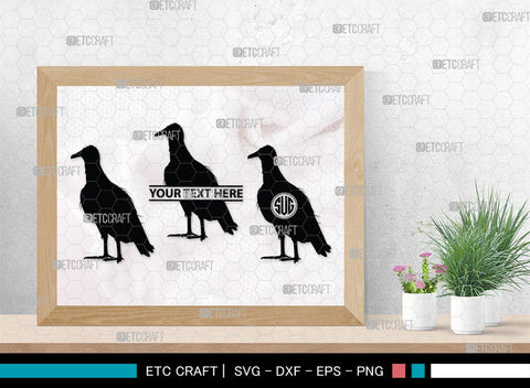 Vulture Monogram, Vulture Silhouette, Vulture SVG, Vulture Bird Svg, Flying Bird Svg, Vulture Flying Svg, Sitting Bird Svg, SB00331 SVG ETC Craft 