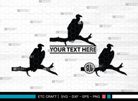 Vulture Monogram, Vulture Silhouette, Vulture SVG, Vulture Bird Svg, Flying Bird Svg, Vulture Flying Svg, Sitting Bird Svg, SB00331 SVG ETC Craft 