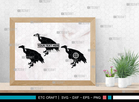 Vulture Monogram, Vulture Silhouette, Vulture SVG, Vulture Bird Svg, Flying Bird Svg, Vulture Flying Svg, Sitting Bird Svg, SB00331 SVG ETC Craft 
