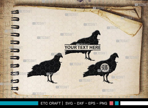 Vulture Monogram, Vulture Silhouette, Vulture SVG, Vulture Bird Svg, Flying Bird Svg, Vulture Flying Svg, Sitting Bird Svg, SB00331 SVG ETC Craft 