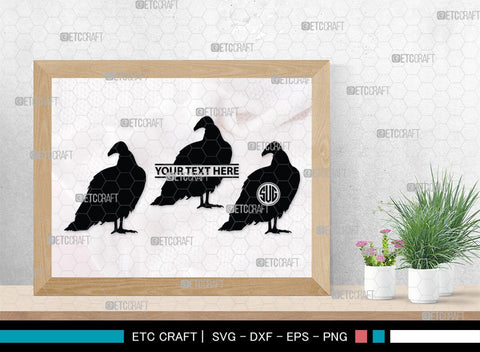 Vulture Monogram, Vulture Silhouette, Vulture SVG, Vulture Bird Svg, Flying Bird Svg, Vulture Flying Svg, Sitting Bird Svg, SB00331 SVG ETC Craft 