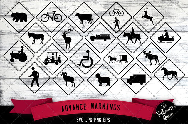 W11 series Advance warnings Icon SVG -Vector Symbol Commercial & Personal Use- Cricut,Silhouette,Cameo,Vinyl Cut SVG Loveleen Kaur 