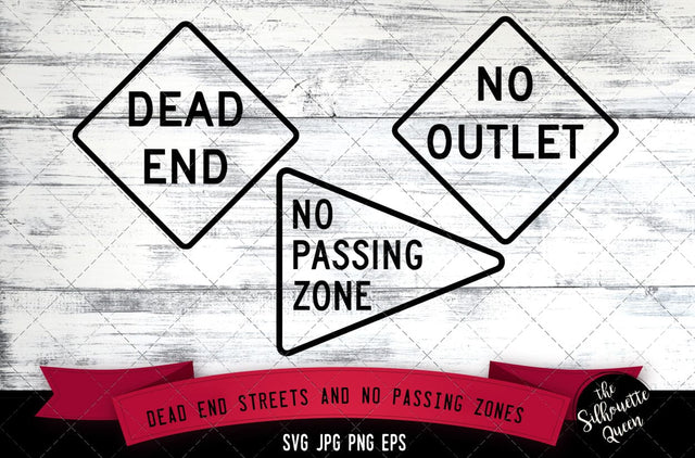 W14 series Dead end streets and no passing zones Icon SVG -Vector Symbol Commercial & Personal Use- Cricut,Silhouette,Cameo,Vinyl Cut SVG Loveleen Kaur 