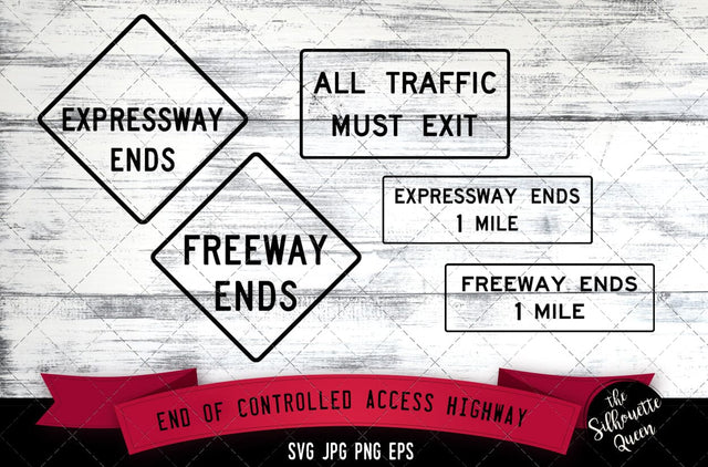 W19 series End of controlled access highway Icon SVG -Vector Symbol Commercial & Personal Use- Cricut,Silhouette,Cameo,Vinyl Cut SVG Loveleen Kaur 