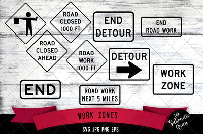 W20 series Work zones Icon SVG -Vector Symbol Commercial & Personal Use- Cricut,Silhouette,Cameo,Vinyl Cut SVG Loveleen Kaur 