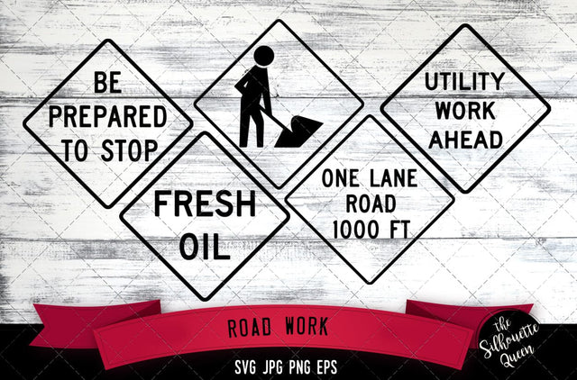 W21 series Road work Icon SVG -Vector Symbol Commercial & Personal Use- Cricut,Silhouette,Cameo,Vinyl Cut SVG Loveleen Kaur 