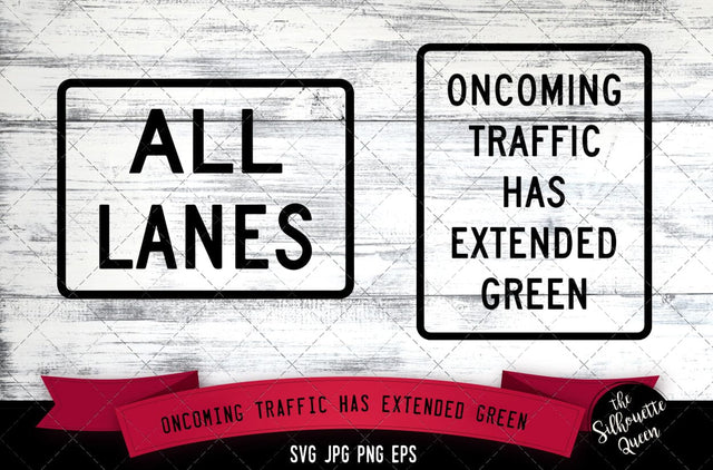 W25 series Oncoming traffic has extended green Icon SVG -Vector Symbol Commercial & Personal Use- Cricut,Silhouette,Cameo,Vinyl Cut SVG Loveleen Kaur 