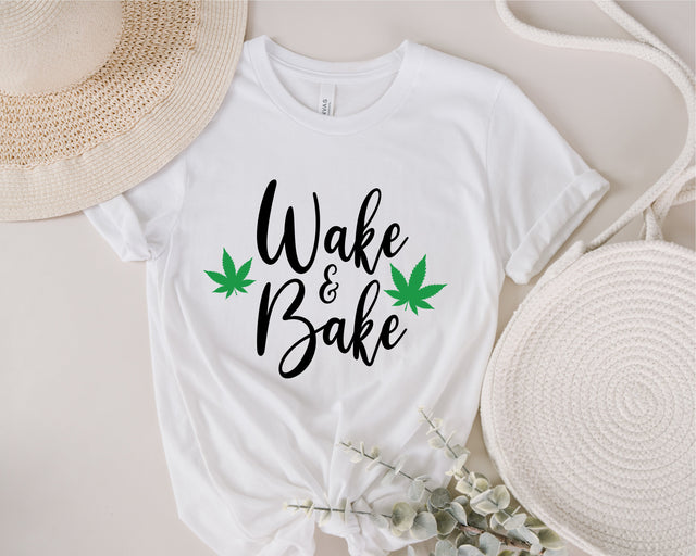 Wake And Bake Flowy Crop Top, Women's Marijuana Crop Top, CBD Gift Women's Crop Top SVG Fauz 