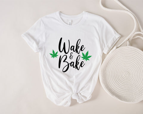 Wake And Bake Flowy Crop Top, Women's Marijuana Crop Top, CBD Gift Women's Crop Top SVG Fauz 