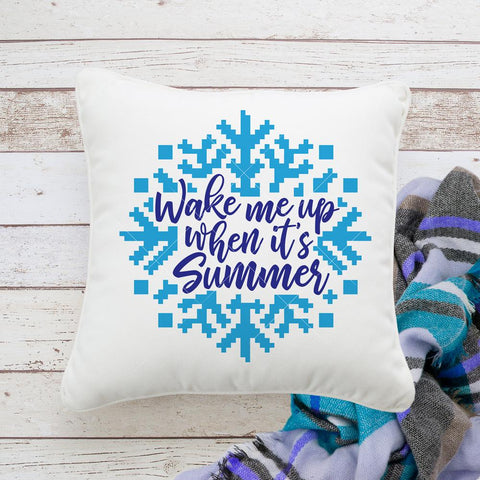 Wake me up when it's Summer - funny SVG for shirt - Winter - Snowflake SVG Chameleon Cuttables 