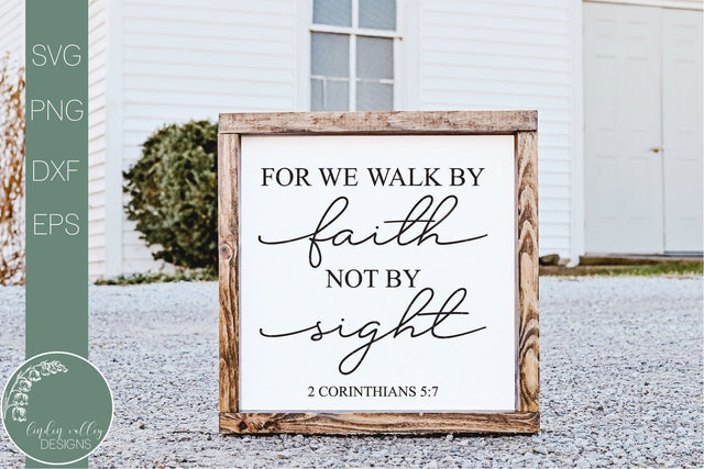 Walk By Faith Not By Sight Svg-Bible Verse Svg-Farmhouse Quote Svg SVG Linden Valley Designs 