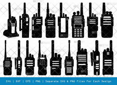 Walkie Talkie SVG, Walkie Talkie Silhouette, Communication Radio Svg, Portable Radio Svg, Walkie Talkie Icon, Hand Radio Svg, Cell Phone Svg, Walkie Talkie Bundle SVG ETC Craft 