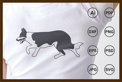 Walking dog character illustration SVG Leamsign Studio 