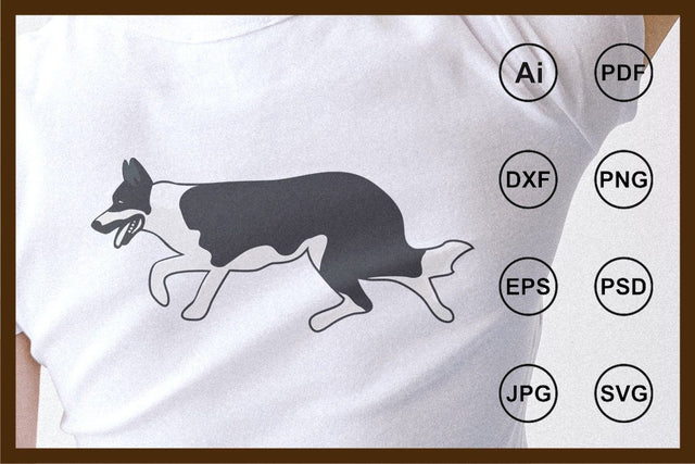 Walking dog character illustration SVG Leamsign Studio 