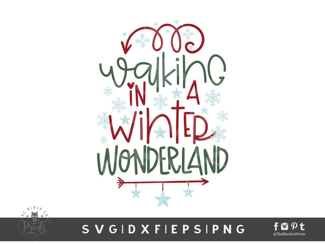 Walking In A Winter Wonderland | Christmas Cut File SVG TheBlackCatPrints 