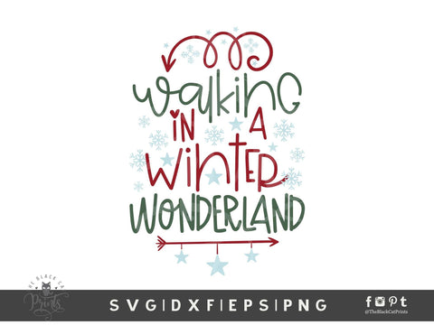 Walking In A Winter Wonderland | Christmas Cut File SVG TheBlackCatPrints 