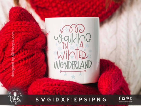 Walking In A Winter Wonderland | Christmas Cut File SVG TheBlackCatPrints 