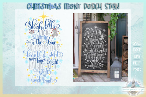 Walking In A Winter Wonderland Lyrics Christmas Vertical Front Porch Sign SVG SVG Harbor Grace Designs 