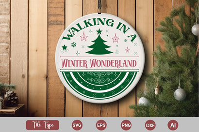 Walking In A Winter Wonderland Round Signs SVG Cut File SVGs,Quotes and Sayings,Food & Drink,On Sale, Print & Cut SVG DesignPlante 503 