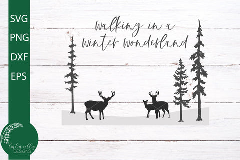 Walking In A Winter Wonderland SVG-Farmhouse Christmas Quote SVG SVG Linden Valley Designs 